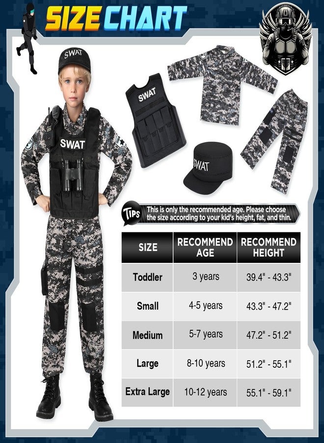 Luucio SWAT Police Costume for Kids, Kids Police Costume for Boys with SWAT Vest, Halloween Gifts for Boys 3-12 - Image 5